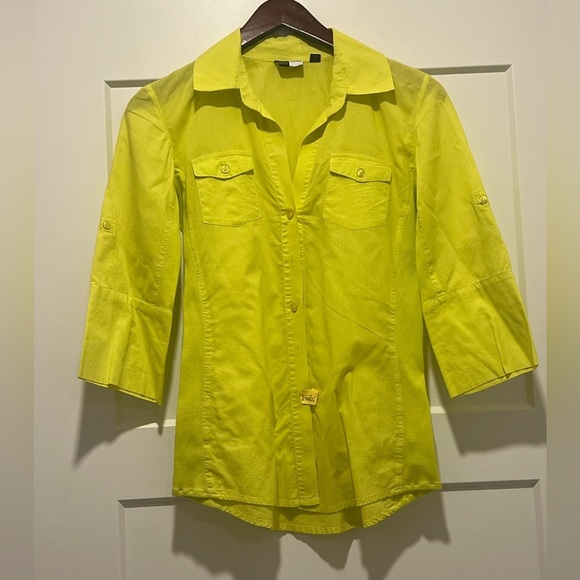 Neon Yellow Saks Fifth Button Down - Picture 1 of 4